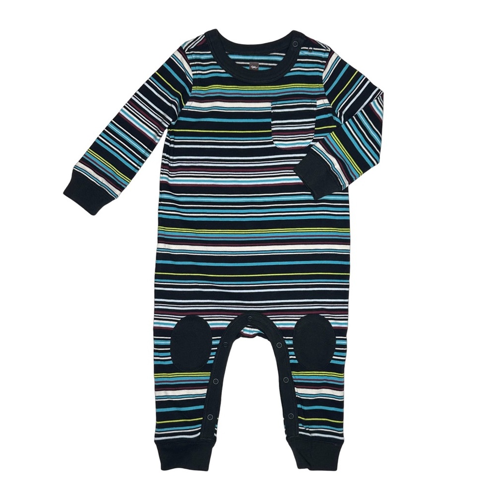 Tea Collection Striped Knee Patch‎ Romper